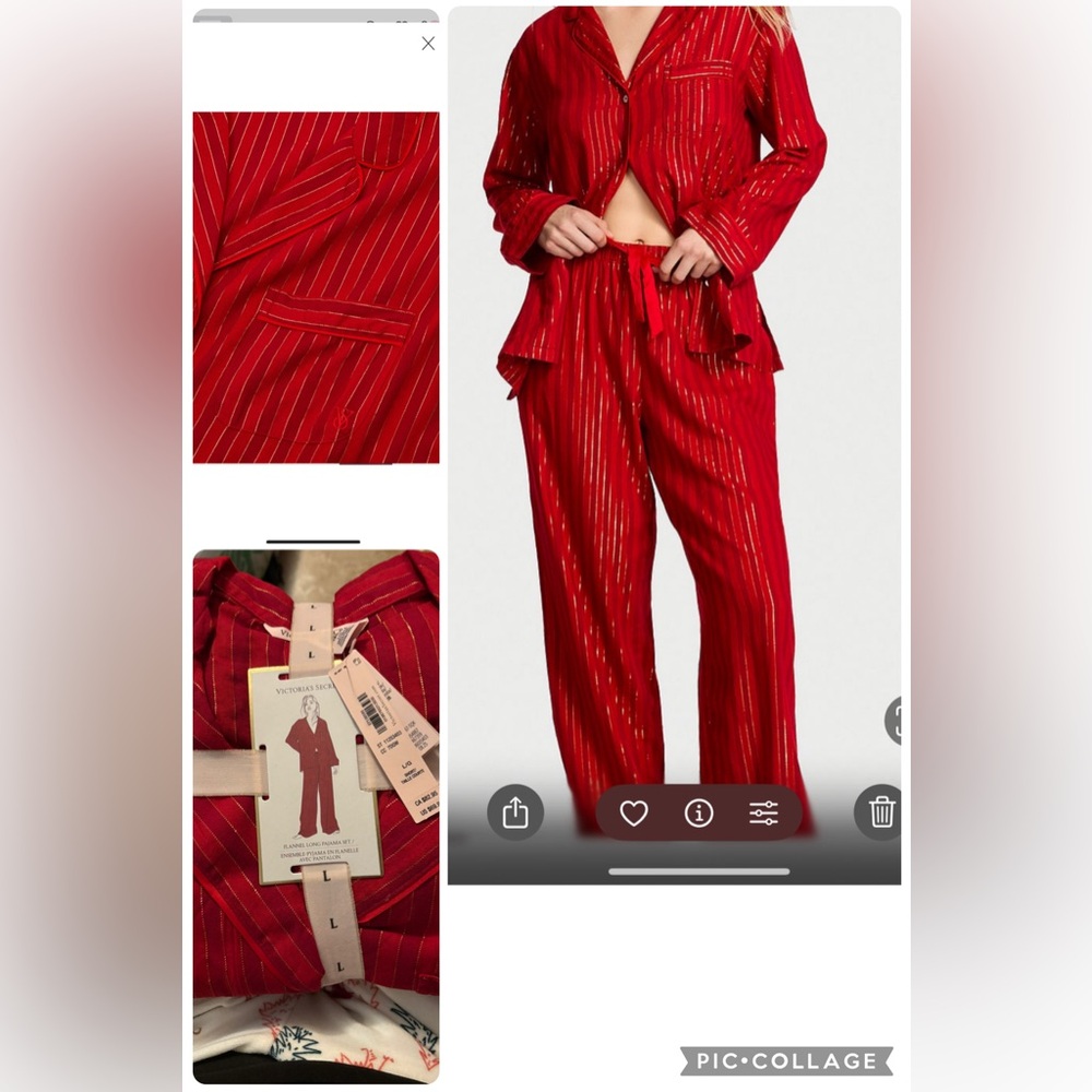 New w/Tags 
Victoria’s Secret Red w/Gold Thread Flannel Pajamas

Sz.Large 


$30